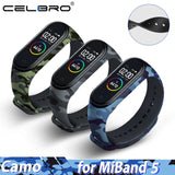 Silicone Wristband for Xiaomi Mi Band 5 Strap Replacement Soft TPU Strap Bracelet for Mi Band5 Miband5 NFC Camo Wrist Strap