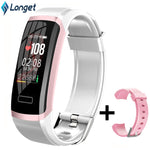 Longet Smart Wristband GT101 Color Screen Men Women Fitness Tracker Bluetooth Heart Rate Monitor Smart Bracelet for Running New