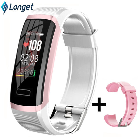 Longet Smart Wristband GT101 Color Screen Men Women Fitness Tracker Bluetooth Heart Rate Monitor Smart Bracelet for Running New
