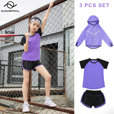 Girls Kids Running Sport Suit Jogging Yoga Underwear Sportswear Girl Gym Fitness Tracksuit Clothes Children Training Underwear