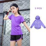Girls Kids Running Sport Suit Jogging Yoga Underwear Sportswear Girl Gym Fitness Tracksuit Clothes Children Training Underwear