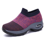 Height Increasing Women Shoes Sport Fashion Sneakers Sock Platform Gym Shoes Breathable Black Tennis Shoes Slip-On Ladies Shoes