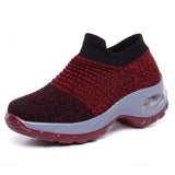 Height Increasing Women Shoes Sport Fashion Sneakers Sock Platform Gym Shoes Breathable Black Tennis Shoes Slip-On Ladies Shoes