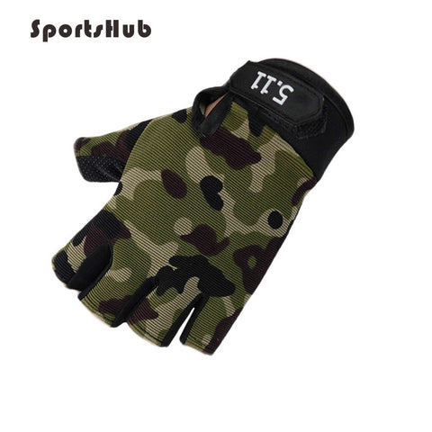 SPORTSHUB Anti-skid Half Finger Gym Gloves Body Building Training Wrist Glove for Dumbbell Fitness Exercise Weightlifting NR0119