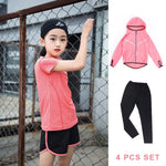 Kids Sports Running Set Girl Sport Suit Jogging Yoga Leggings Underwear Sportswear Gym Tights Fitness Tracksuit Training Clothes