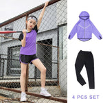 Kids Sports Running Set Girl Sport Suit Jogging Yoga Leggings Underwear Sportswear Gym Tights Fitness Tracksuit Training Clothes