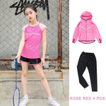 Kids Sports Running Set Girl Sport Suit Jogging Yoga Leggings Underwear Sportswear Gym Tights Fitness Tracksuit Training Clothes
