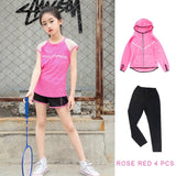 Kids Sports Running Set Girl Sport Suit Jogging Yoga Leggings Underwear Sportswear Gym Tights Fitness Tracksuit Training Clothes