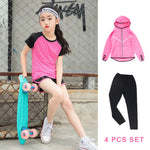 Kids Sports Running Set Girl Sport Suit Jogging Yoga Leggings Underwear Sportswear Gym Tights Fitness Tracksuit Training Clothes