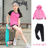 Kids Sports Running Set Girl Sport Suit Jogging Yoga Leggings Underwear Sportswear Gym Tights Fitness Tracksuit Training Clothes