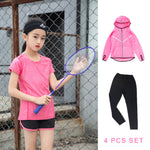 Kids Sports Running Set Girl Sport Suit Jogging Yoga Leggings Underwear Sportswear Gym Tights Fitness Tracksuit Training Clothes