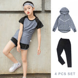 Kids Sports Running Set Girl Sport Suit Jogging Yoga Leggings Underwear Sportswear Gym Tights Fitness Tracksuit Training Clothes