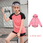 Kids Sports Running Set Girl Sport Suit Jogging Yoga Leggings Underwear Sportswear Gym Tights Fitness Tracksuit Training Clothes