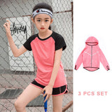 Kids Sports Running Set Girl Sport Suit Jogging Yoga Leggings Underwear Sportswear Gym Tights Fitness Tracksuit Training Clothes