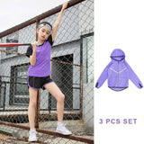 Kids Sports Running Set Girl Sport Suit Jogging Yoga Leggings Underwear Sportswear Gym Tights Fitness Tracksuit Training Clothes