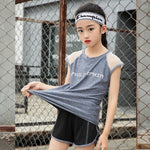 Kids Sports Running Set Girl Sport Suit Jogging Yoga Leggings Underwear Sportswear Gym Tights Fitness Tracksuit Training Clothes