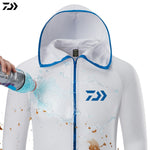 Daiwa Shirt Breathable Fishing Clothing Men Waterproof Fishing Shirts Long Sleeve Fishing Jacket Quick Drying Fishing Clothes