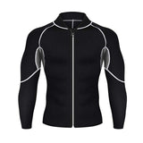 Men T-shirt Fitness Long Sleeve Elastic Sweating Slimming Sauna Suit Sportswear Body Shaper Tees Gym Tops Workout Shirts Jacket