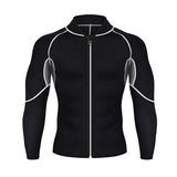 Men T-shirt Fitness Long Sleeve Elastic Sweating Slimming Sauna Suit Sportswear Body Shaper Tees Gym Tops Workout Shirts Jacket