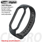Silicone Wristband for Xiaomi Mi Band 5 Strap Replacement Soft TPU Strap Bracelet for Mi Band5 Miband5 NFC Camo Wrist Strap