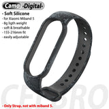 Silicone Wristband for Xiaomi Mi Band 5 Strap Replacement Soft TPU Strap Bracelet for Mi Band5 Miband5 NFC Camo Wrist Strap