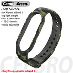 Silicone Wristband for Xiaomi Mi Band 5 Strap Replacement Soft TPU Strap Bracelet for Mi Band5 Miband5 NFC Camo Wrist Strap