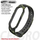 Silicone Wristband for Xiaomi Mi Band 5 Strap Replacement Soft TPU Strap Bracelet for Mi Band5 Miband5 NFC Camo Wrist Strap