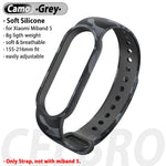 Silicone Wristband for Xiaomi Mi Band 5 Strap Replacement Soft TPU Strap Bracelet for Mi Band5 Miband5 NFC Camo Wrist Strap