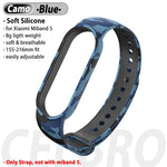 Silicone Wristband for Xiaomi Mi Band 5 Strap Replacement Soft TPU Strap Bracelet for Mi Band5 Miband5 NFC Camo Wrist Strap