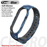 Silicone Wristband for Xiaomi Mi Band 5 Strap Replacement Soft TPU Strap Bracelet for Mi Band5 Miband5 NFC Camo Wrist Strap