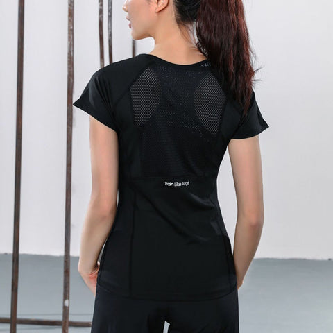 CALOFE 2020 Women Summer T Shirts Slim  Sports Fitness Short Sleeve Tops Mesh Womens Gym Shirt Sport Wear T shirt