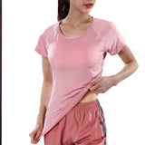 CALOFE 2020 Women Summer T Shirts Slim  Sports Fitness Short Sleeve Tops Mesh Womens Gym Shirt Sport Wear T shirt